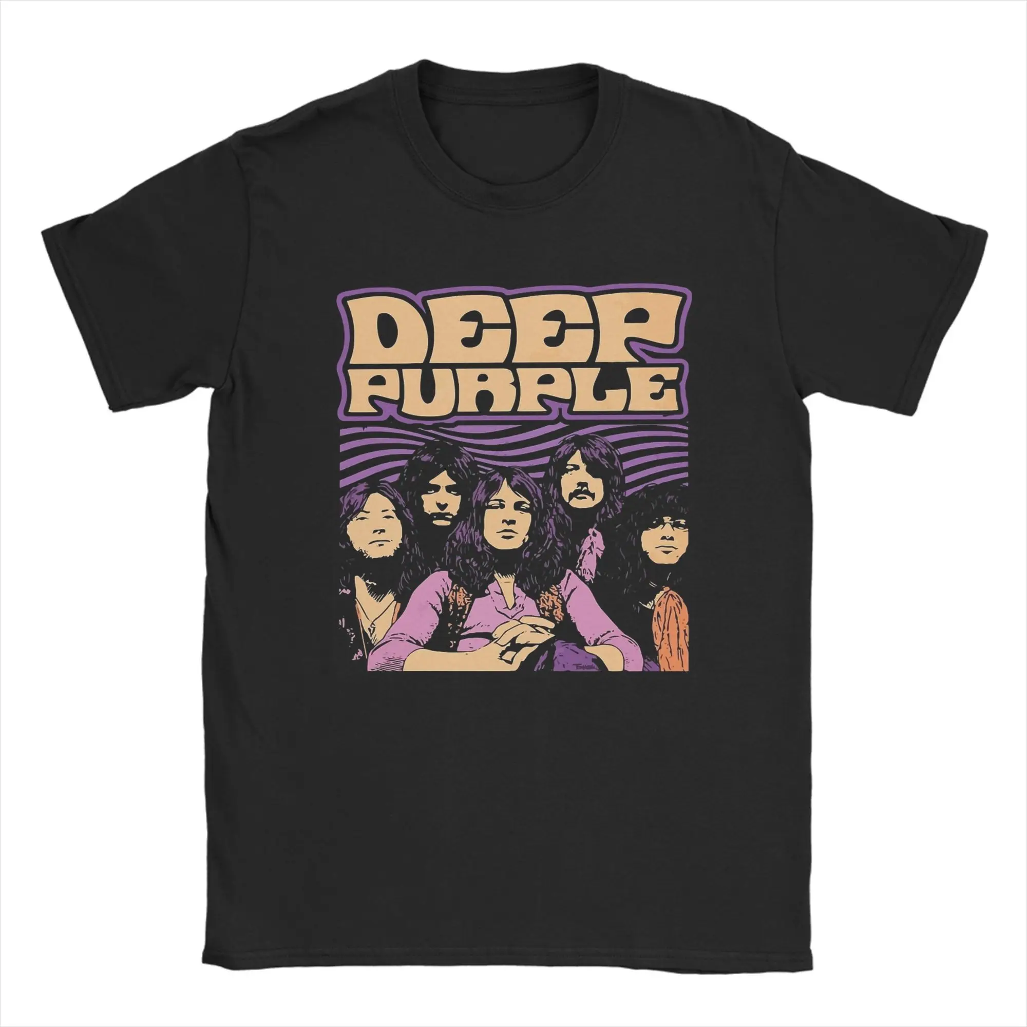 

Classic Robot with Flashing LED Eyes Rock Band Deep Purple Men T Shirt Fashion Tees Short Sleeve Crewneck T-Shirt Cotton Tops