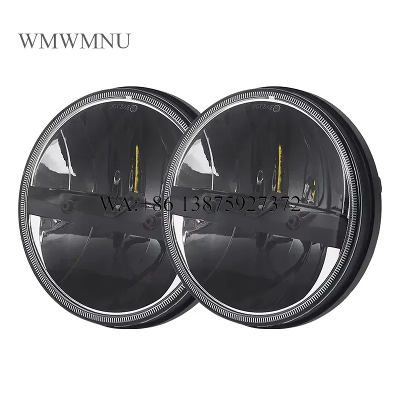 Wmwmnu 7 Inch Round LED Driving Light Reflector Front Headlight for Jeep Motorcycle Classic Racing Vehicles Offroad