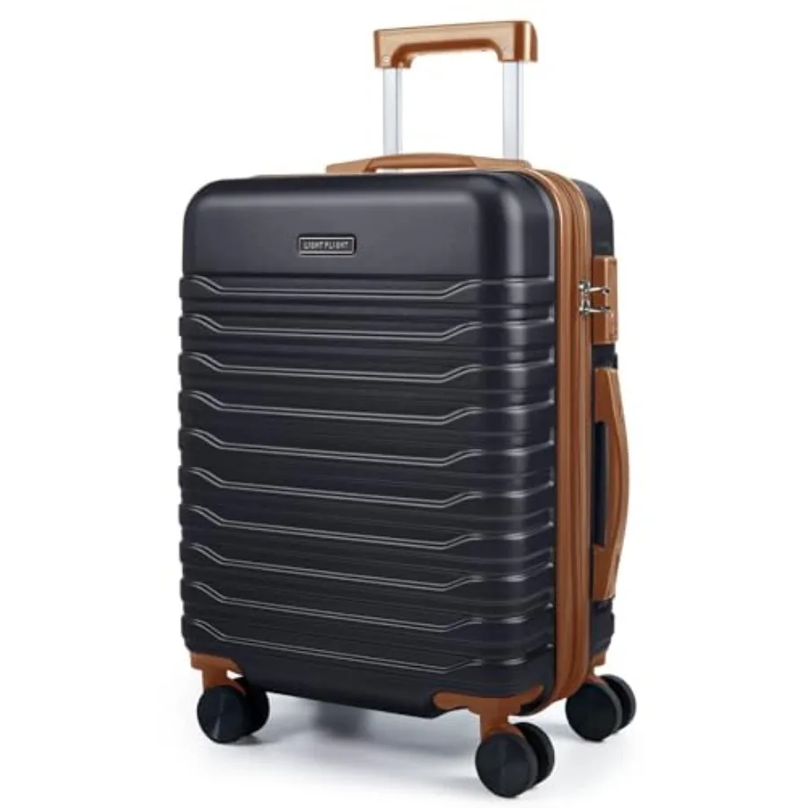 

LIGHT FLIGHT Expandable Carry On Luggage 22x14x9 Airline Approved with Double Spinner Wheels 20 Inch Lightweight Hard Shell Rol