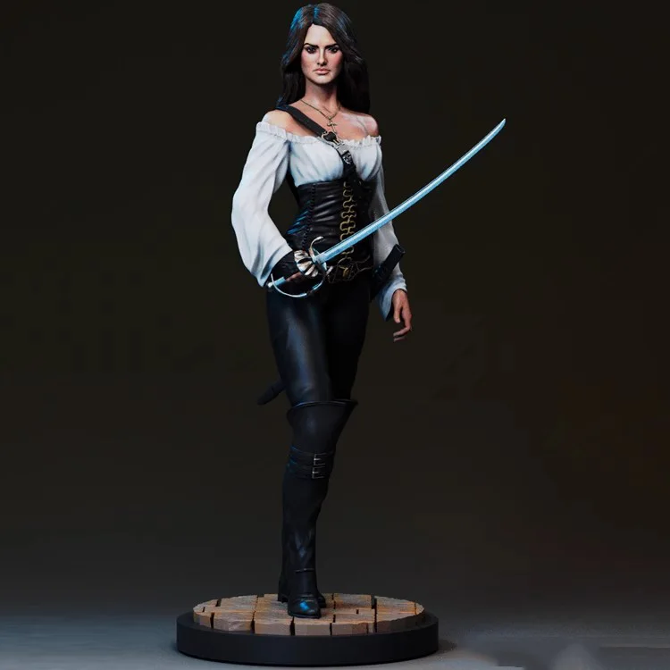 

1/24 75mm 1/18 100mm Resin Model Kits Female Pirate Leader Figure Unpainted No Color RW-1249