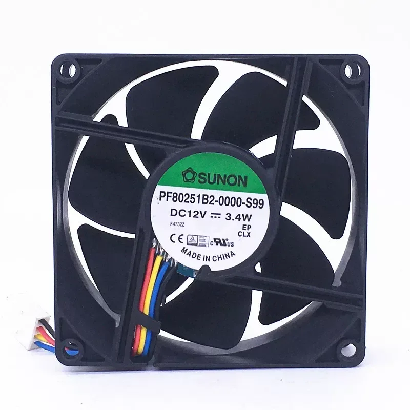 for SUNON PF80251B2-0000-S99 12V 3.4W 80x80x25mm PWM Temperature Control Cooling Fan 8cm DC Brushless Computer Case Fan