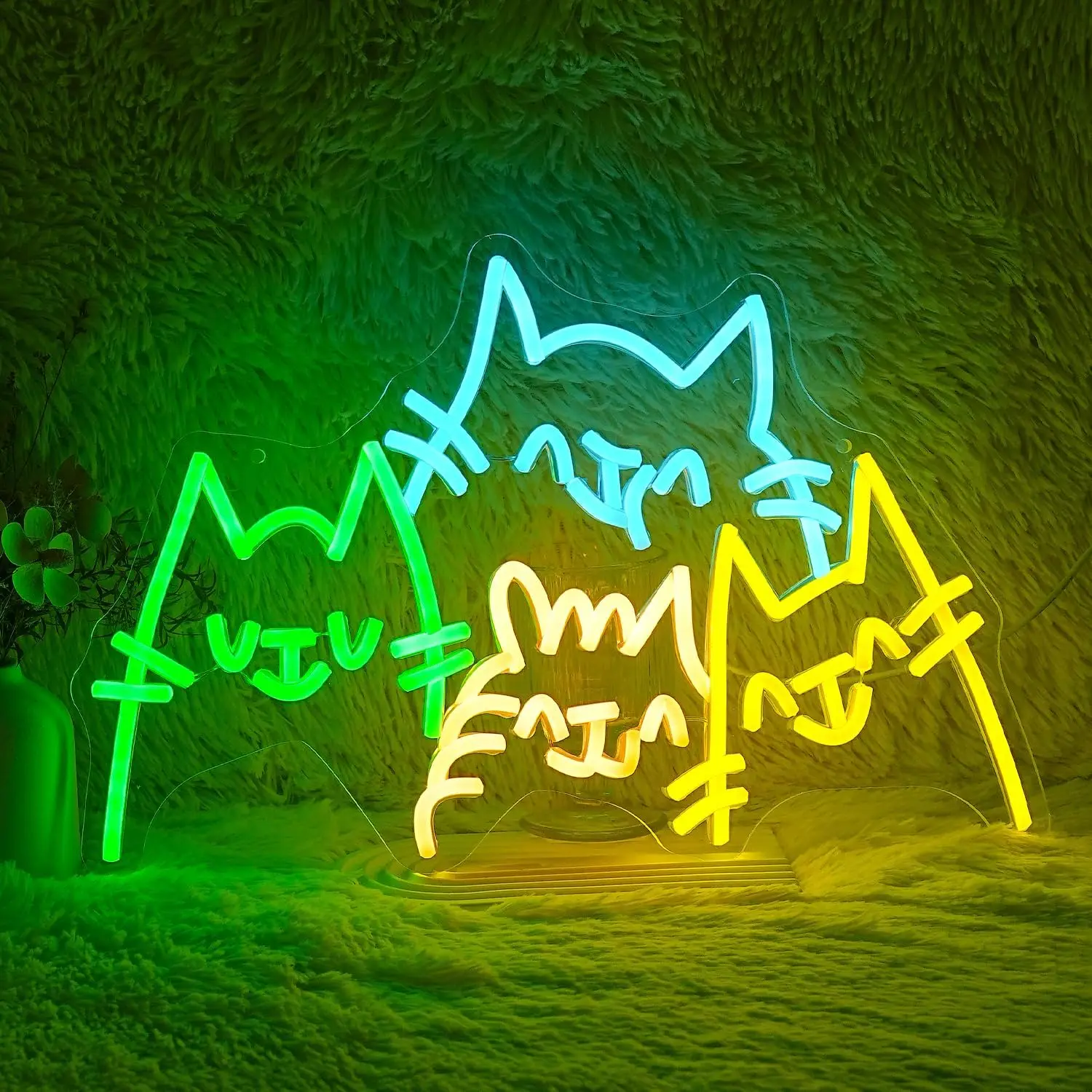 

Cat Family Neon Light Sign USB Dimmable LED Neon Sign for Bedroom Livingroom Cafe Club Bar Man Cave Party Gifts Wall Decor