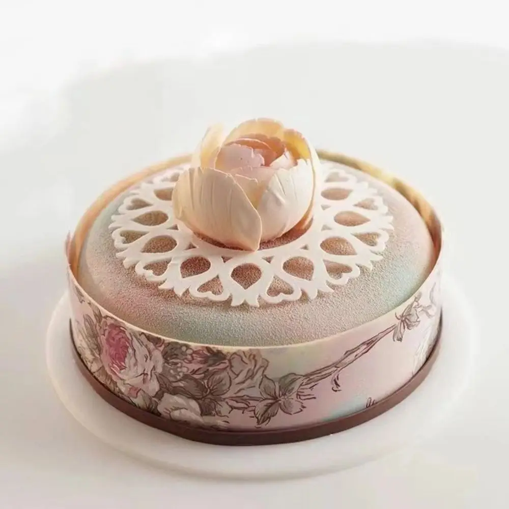 Geometric Line Texture Sugar Craft Silicone Pad Leaf Pattern Design Heat Resistant Chocolate Molds Non-Stick Surface