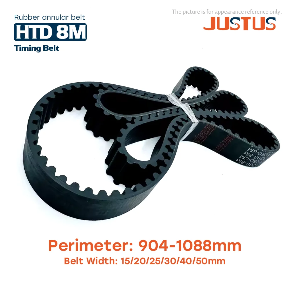 

HTD 8M Timing Belt Has A Circumference Of 904mm-1088mm Width of 15/20/25/30/40/50mm, High Torque Rubber Synchronous Belt
