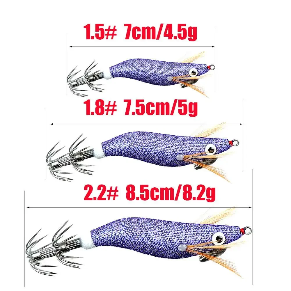 Im Dunkeln leuchtender Tintenfisch-Jig, harter Angelköder 1.5 # 1.8 # 2.2 # Künstlicher Garnelen-Köder Oktopus Tintenfisch Meeresfischerei-Ausrüstung – Detail 1