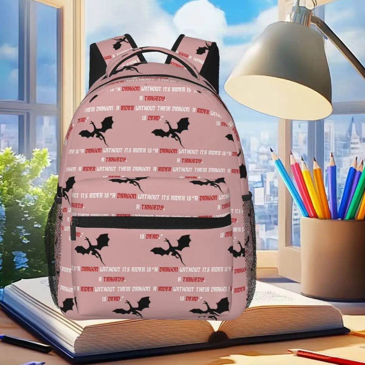 

Forth Wing, A Dragon Without Its Rider Is A Tragedy Backpack Student Boys Girls BookBag Kids School Bag Computer Shoulder Bags