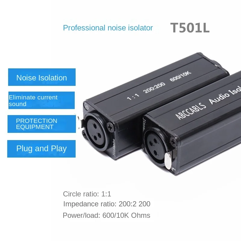 ABCCASBLS Single Cannon Audio Isolator Power Amplifier Anti-Jamming Noise Reduction Filter Eliminates Current Sound