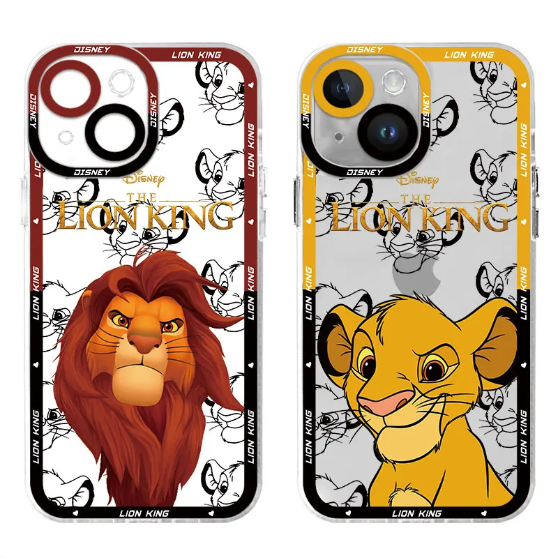 Case for iPhone 15 Plus 12 Mini 11 SE 13 Pro Max 8 X XS XR 7 6s 14 Pro 13 Disney Lion King Transparent Soft Bumper Cover