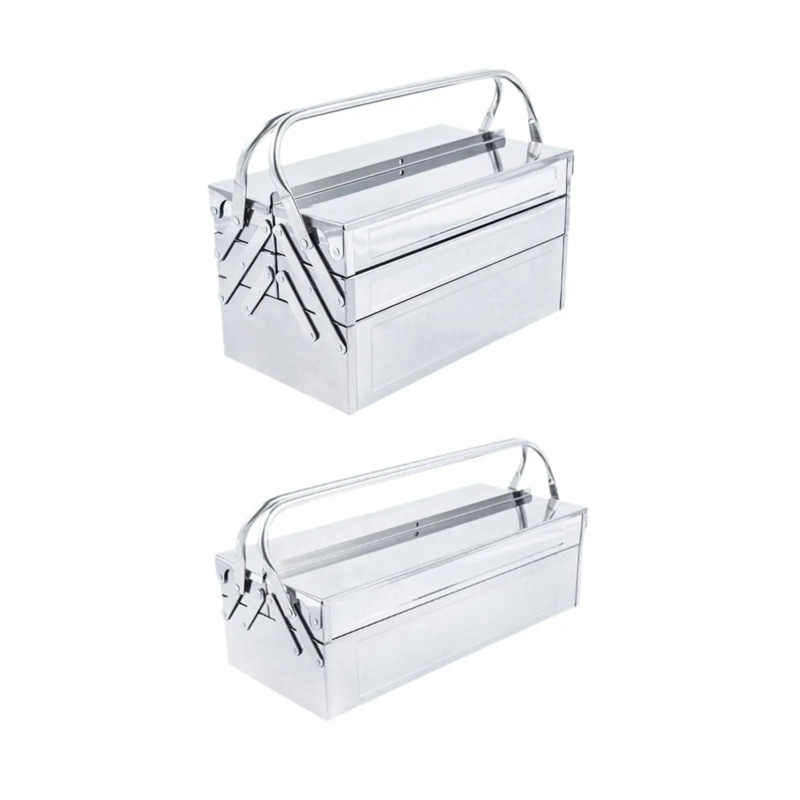 

Stainless Steel Tool Box Multi Layer Repair Tools Storage Case Lockable Large Capacity Storage Box for Garage Car Workshop Home