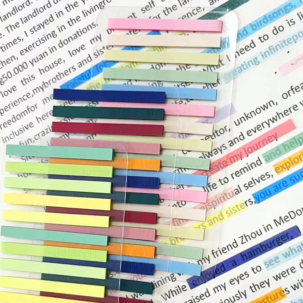 

300 sheet Transparent Colorful Index Memo Pads Office School Stationery Slender Self-Adhesive Tabs Flags Sticker Sticky Note Pad