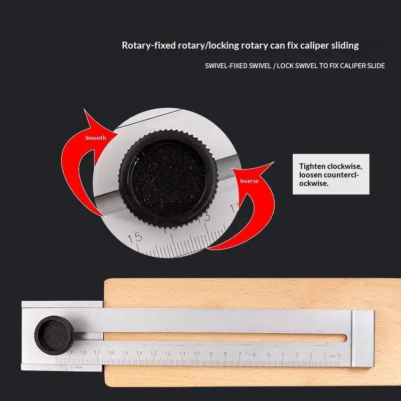 200mm 250mm 300mm Steel Marking Gauge Parallel Ruler Marker Gauge Precise Marking Gauge Sliding Line Ruler