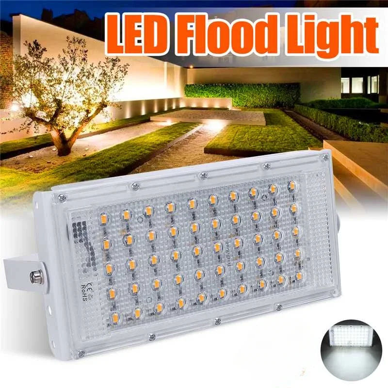 1PC 50W Flood Light Foco LED DC 12V Outdoor Lighting Projector IP65 Waterproof Spotlight LED Flood Light for Outdoor House