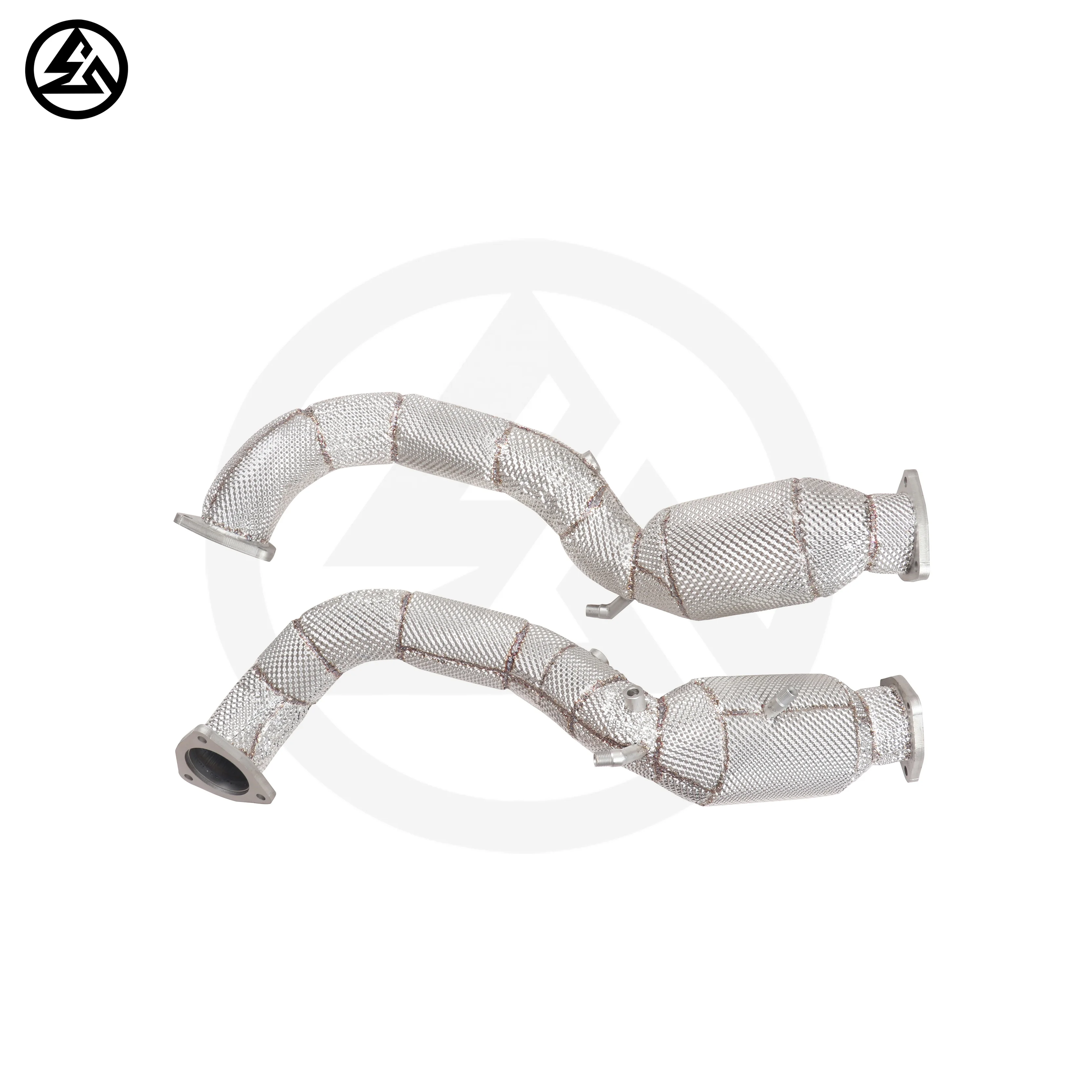 CSZ ODM Upgrade Racing Exhaust Header for Porsche 718 Cayman GT4 RS 4.0 High Performance Downpipe With Heat Shield