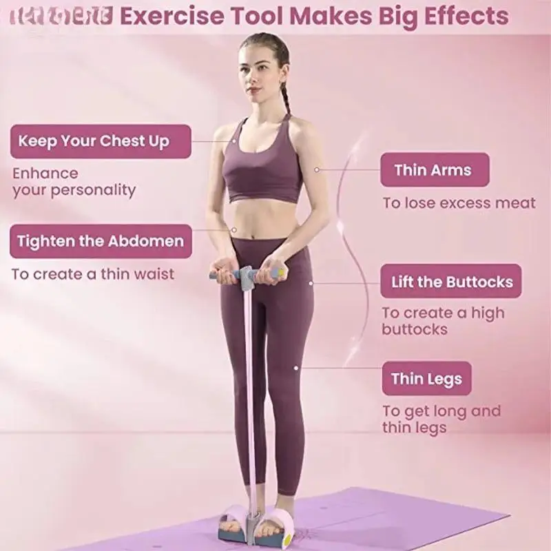 Nouvelles bandes de résistance à 4 tubes, pédale de yoga, corde élastique de traction, équipement de fitness pour l'entraînement des abdominaux, de la taille et des bras.