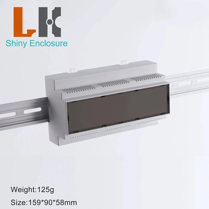 159x90x58mm PLC Junction Box Plastic Electronics Box DIN Rail Instrument Housing Enclosure Project Case