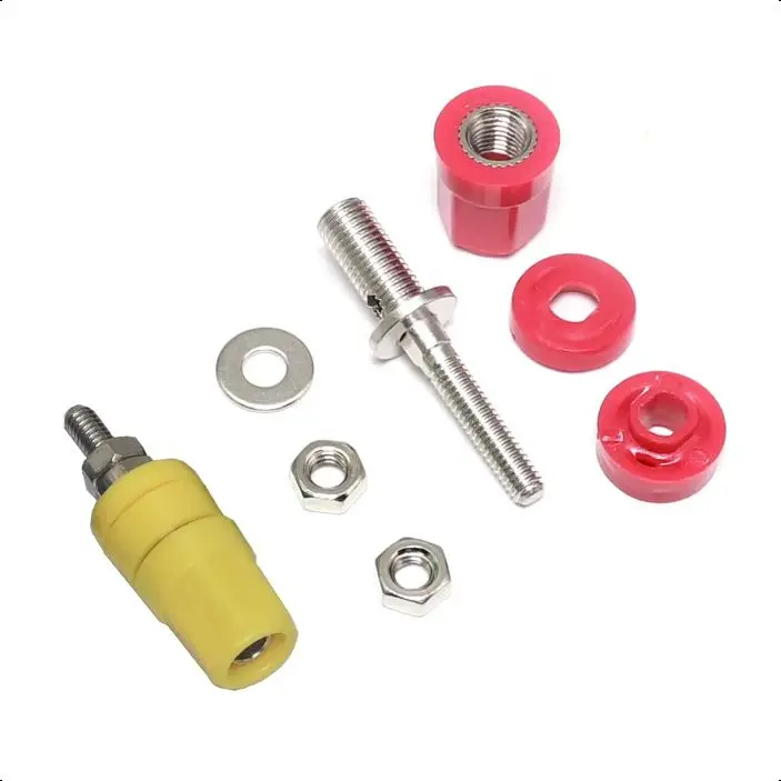 【5-1PCS】 M4X36 pure copper terminal 4mm banana Jack Socket 20A binding post Banana plug connector