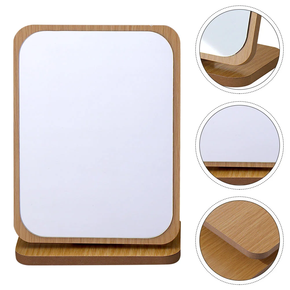 

Vanity Mirror Foldable Makeup Desktop Table Folding Generous Look Wooden Tabletop Clear