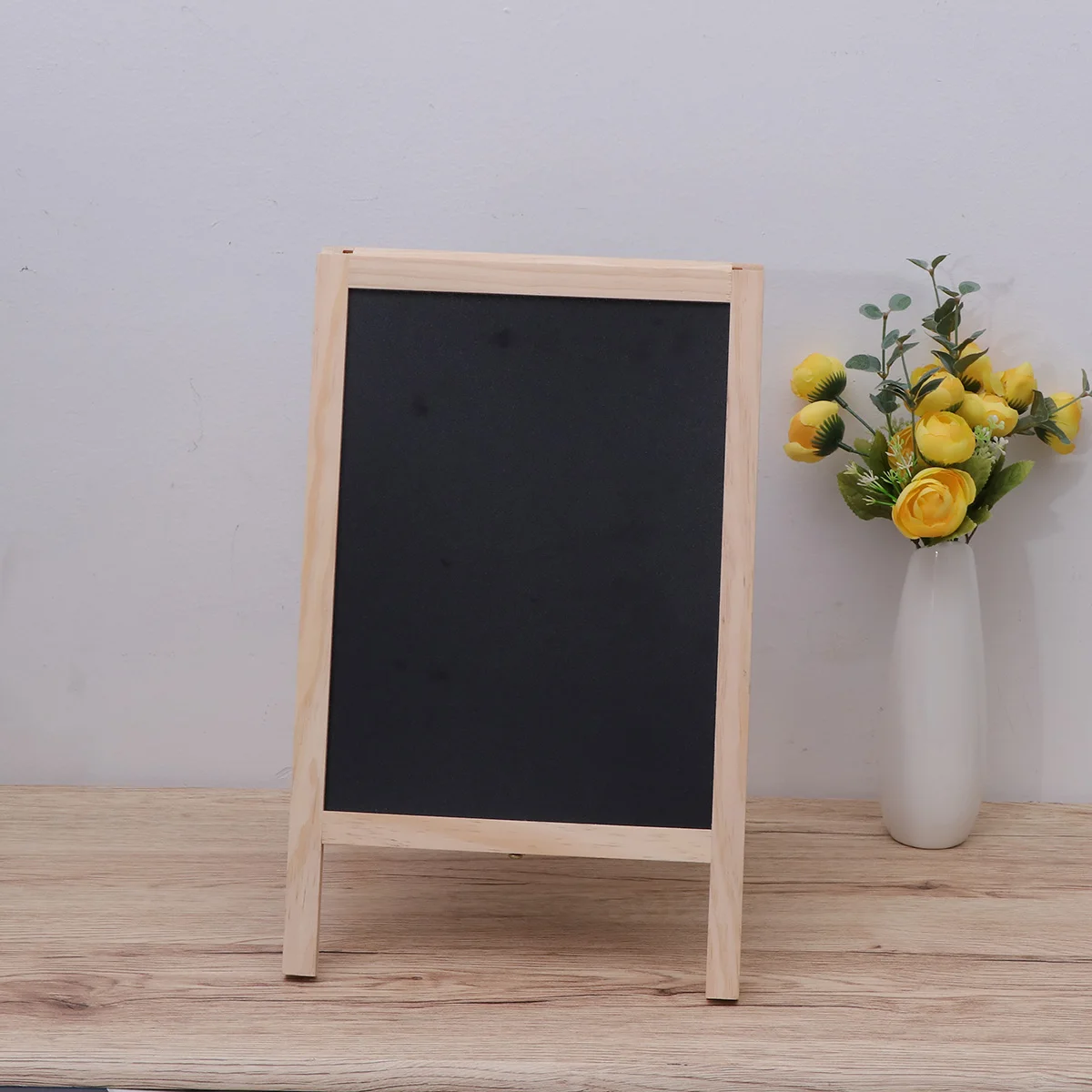 

Mini Blackboard 25x40cm Easel Stand Natural Wood Tripod Design Message Board Children Bar Counter Food Signage Storage Label