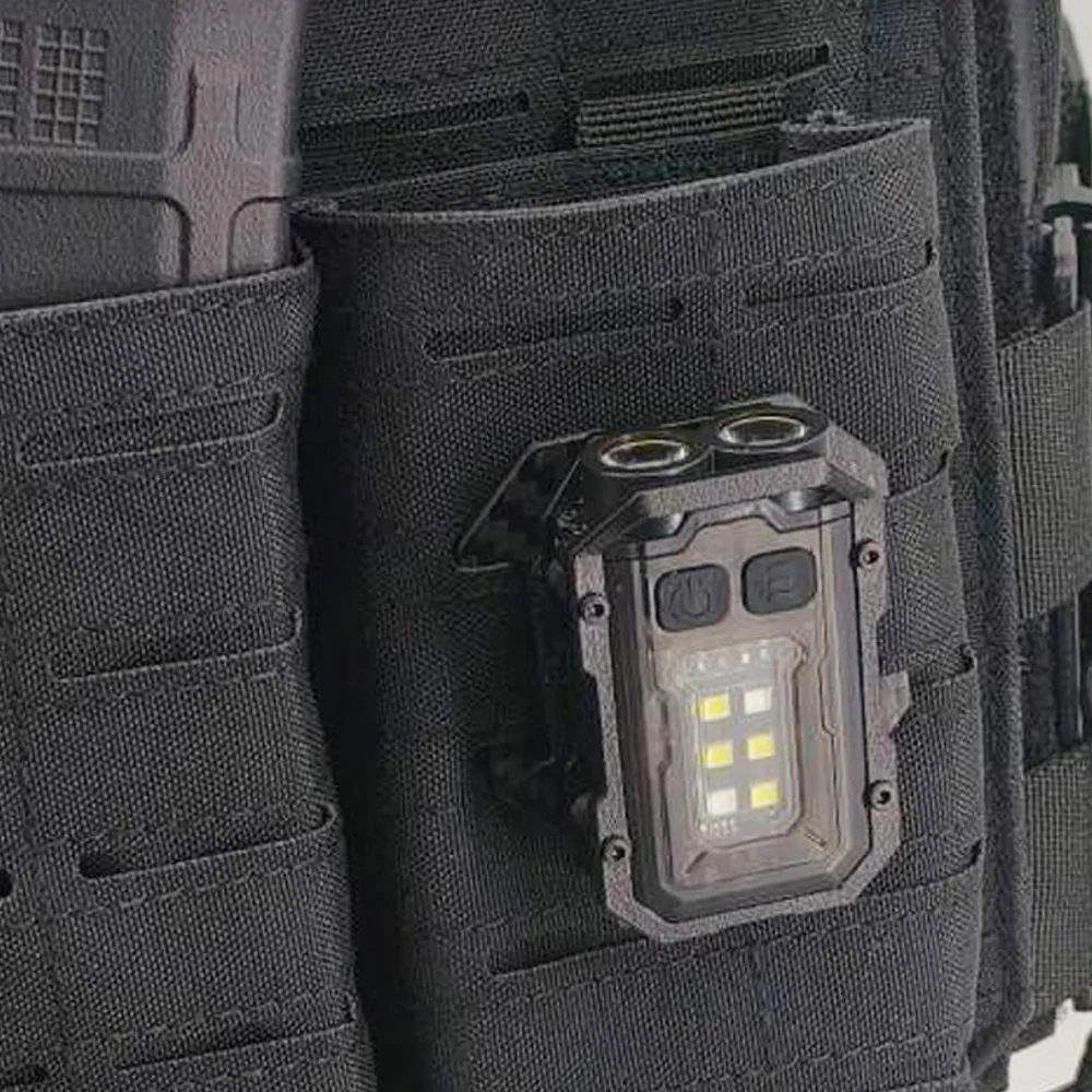 Linterna táctica EDC mini con clip para chaleco MOLLE - imagen 4