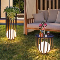 Modern Garden Tea Table Light Waterproof Lawn Lamp Solar Energy LED Landscape Lamp Outdoor Atmosphere Floor Lighting