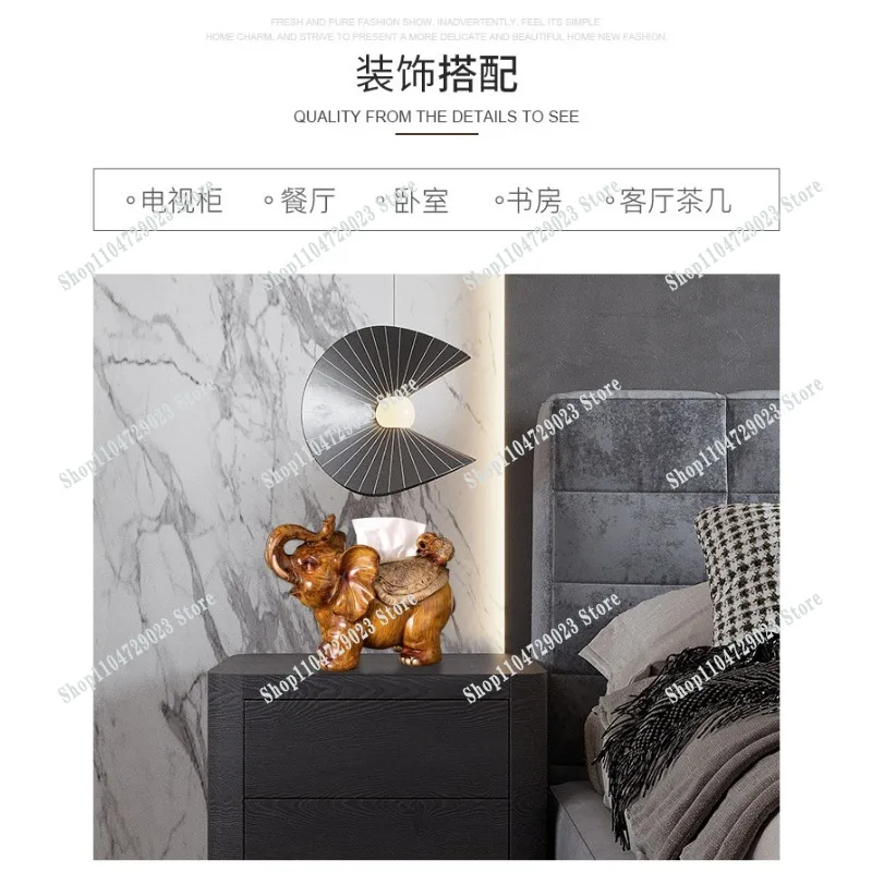 2026 hot-selling American retro elephant tissue box home living room pumping carton home decoration storage ornament