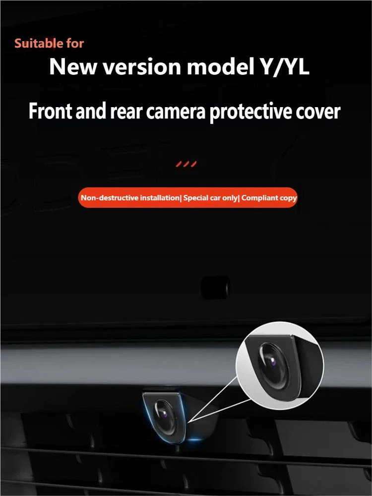 For Tesla Model Y Juniper Model YL Front Rear Camera Lens Guard Protective Cover Scratch Resistant Anti-stain Car Accessories