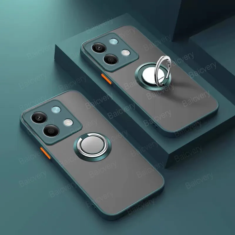 غطاء عدسة خلفي واقي للصدمات بالكامل مع حامل خاتم إصبع ، Infinix Note 30 ، 4G ، X6833B ، X6716B ، 5G ، X6711 ، Note 30 Pro
