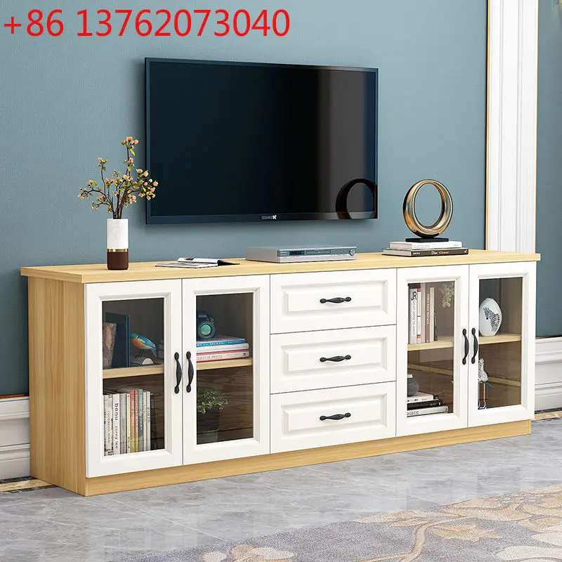

ТВ-шкаф из цельного дерева для гостиной, современная простая комбинация ТВ-шкафа для маленькой квартиры, спальни