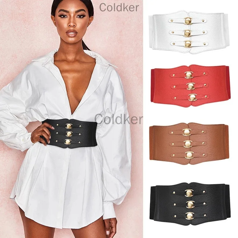 Length 65cm Long Waist Belt Fashion Waist Belts Ladies Solid Stretch Elastic Wide Belt Medieval Costume for Women Waistband