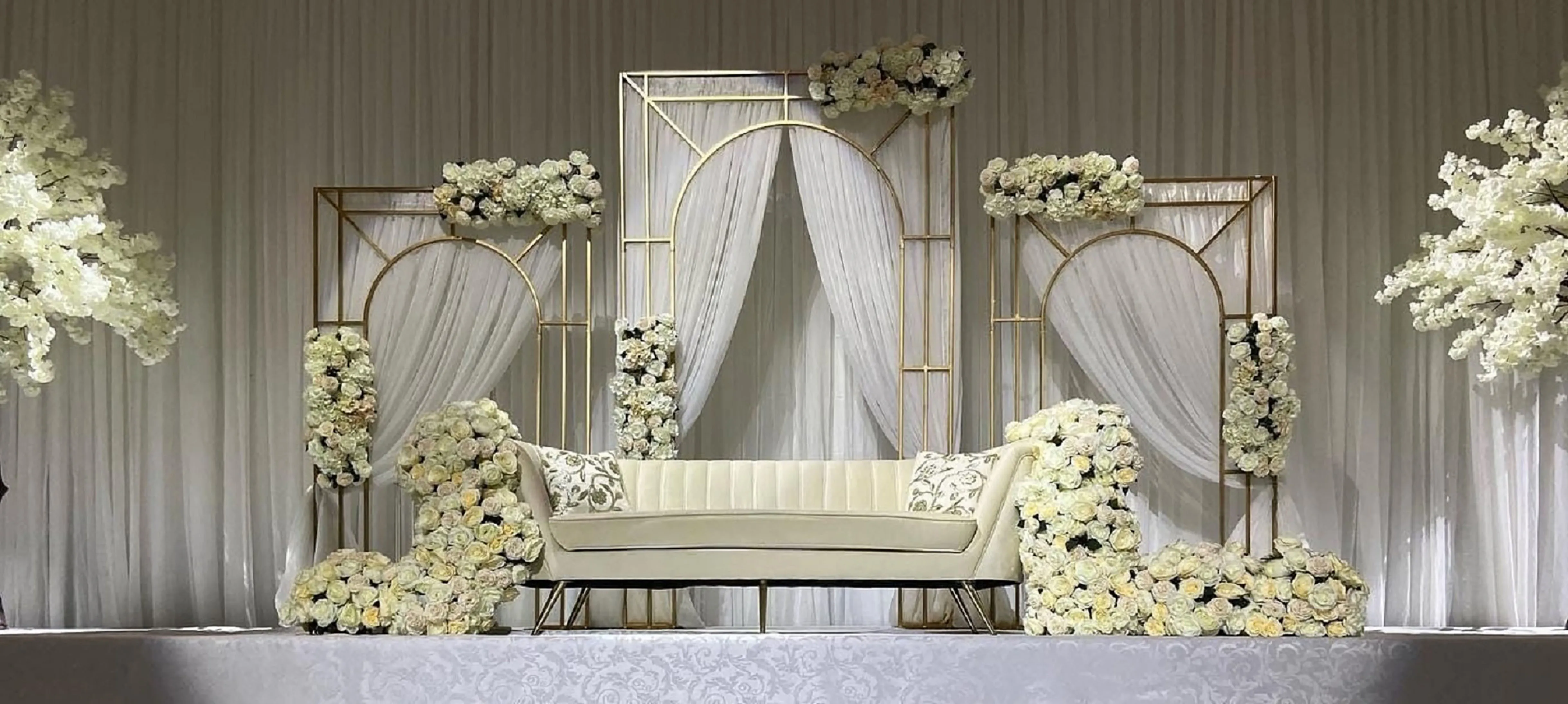 3PCS Luxury Fashion Welcome Door Frame Big Backdrop Wedding Flower Arch Stage Wall Screen Background Birthday Party Balloon Box