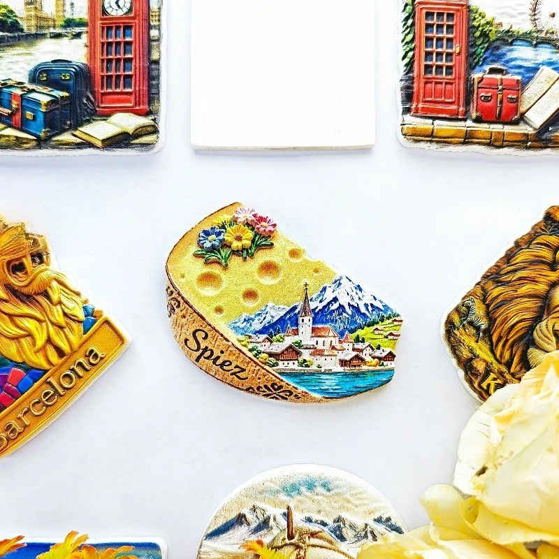 Spiez Cheese Castle Fridge Magnet - Scenic 3D Swiss Alpine Souvenir Unique European Gift for Travel & Rustic Kitchen Decor