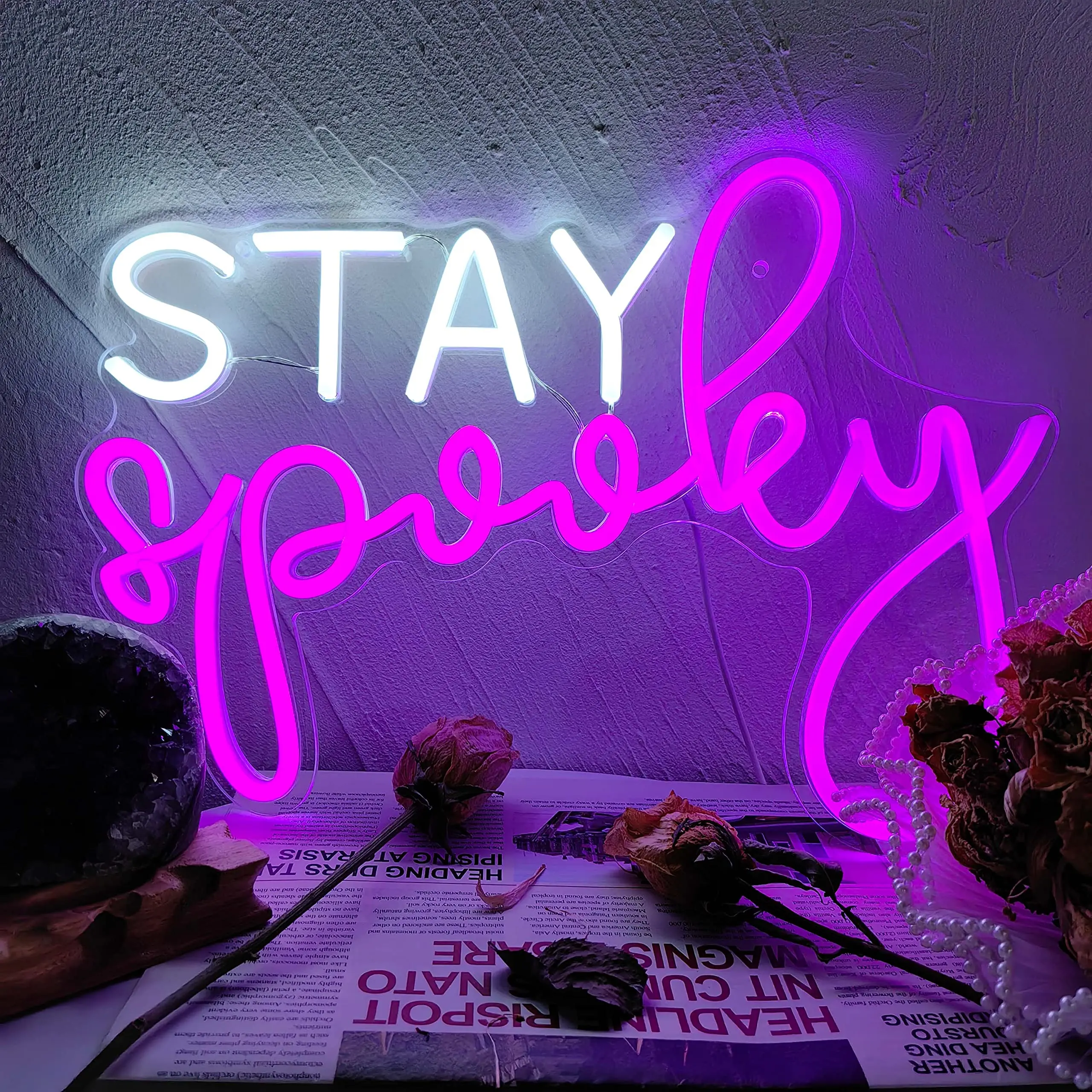 Stay Spooky letreros de neón de Halloween para decoración de pared, luces de neón para fiesta, decoración del hogar y dormitorio