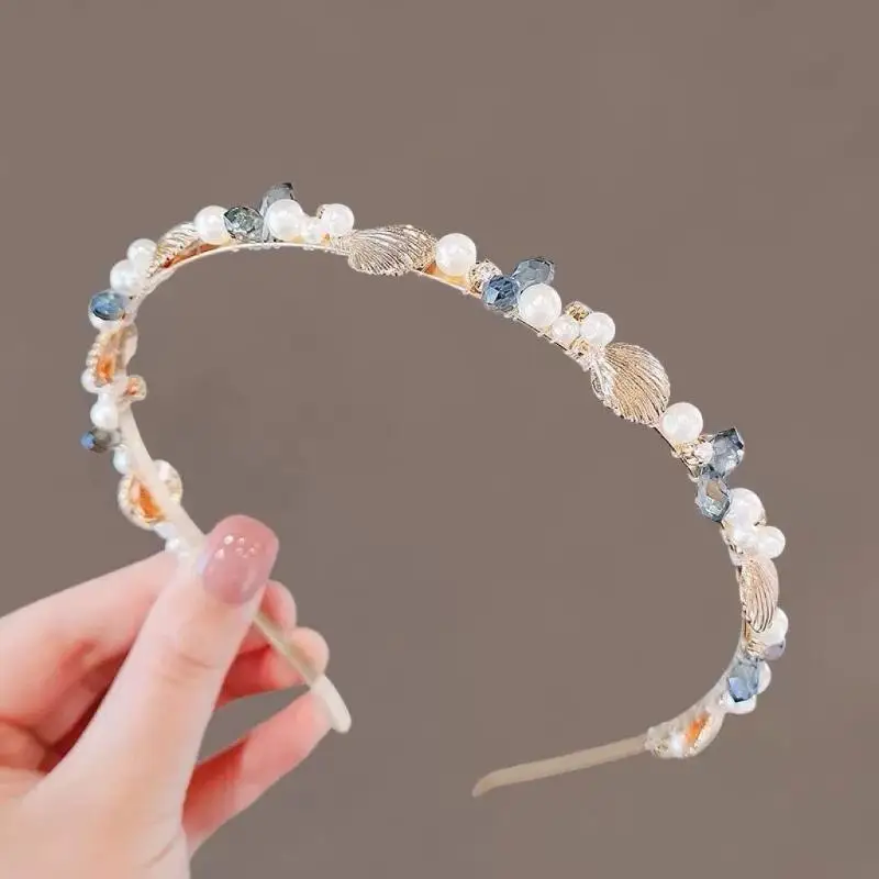 1PC Starfish Shell Pearl Headband Ocean Forest Style Shell Garland Hairband Suitable For Beach Vacation view 4