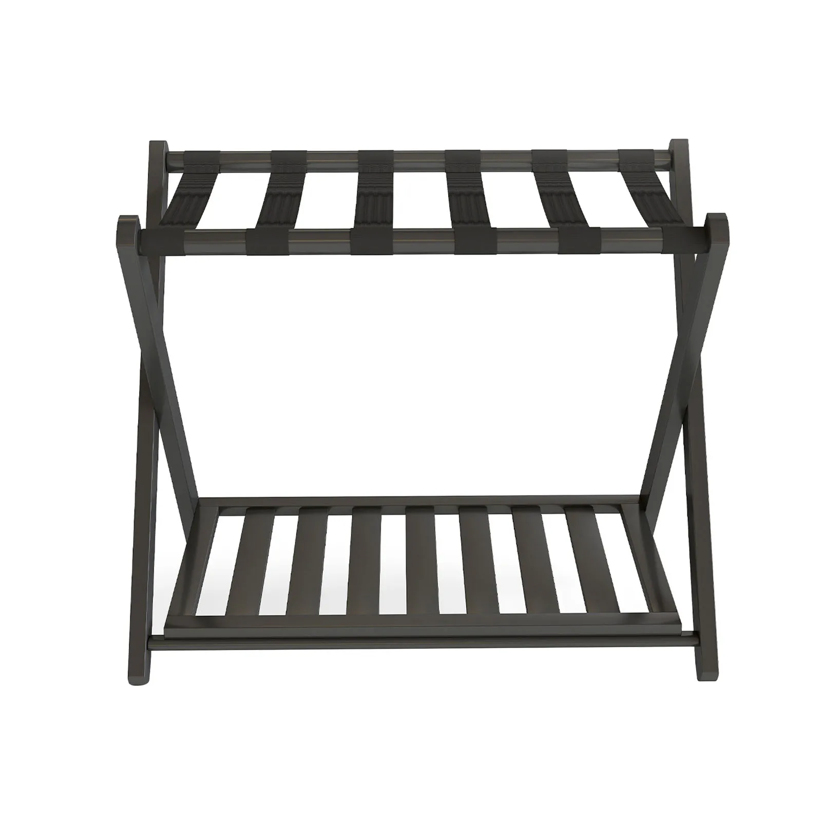 Luggage Rack Foldable Thickened Wood Suitcase Stand with Storage Shelf for Hotel Bedroom Guest Room Luggage Rack Luggage Stand