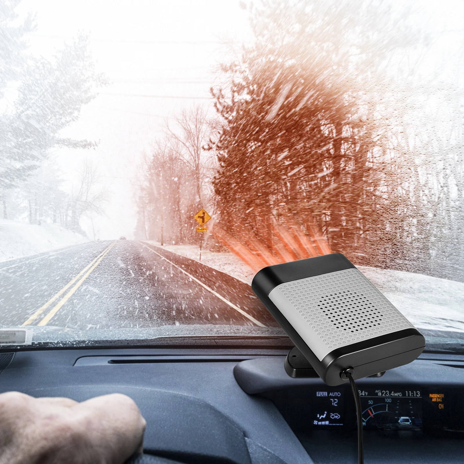 

1Pcs Portable Car Windshield Heater Adjustable Defroster Fast Frost Fog Removal Auto Heating Fan Portable Car Heater for Winter