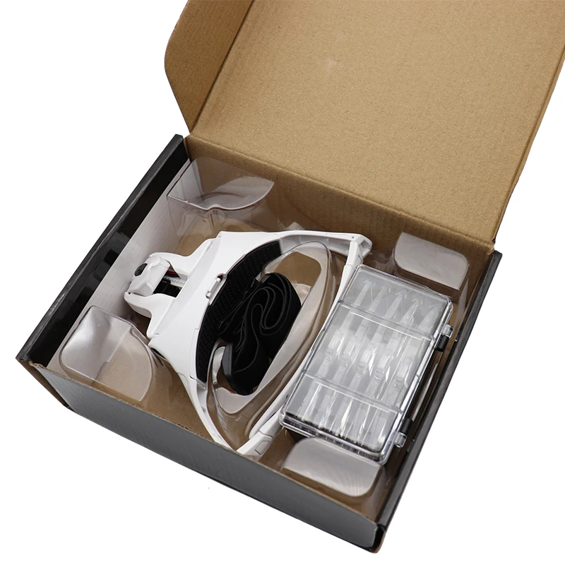 แว่นขยาย 5 เท่า พร้อมไฟ LED แบบคาดศีรษะ สำหรับต่อขนตาปลอม อุปกรณ์ต่อขนตา เครื่องมือแต่งหน้า