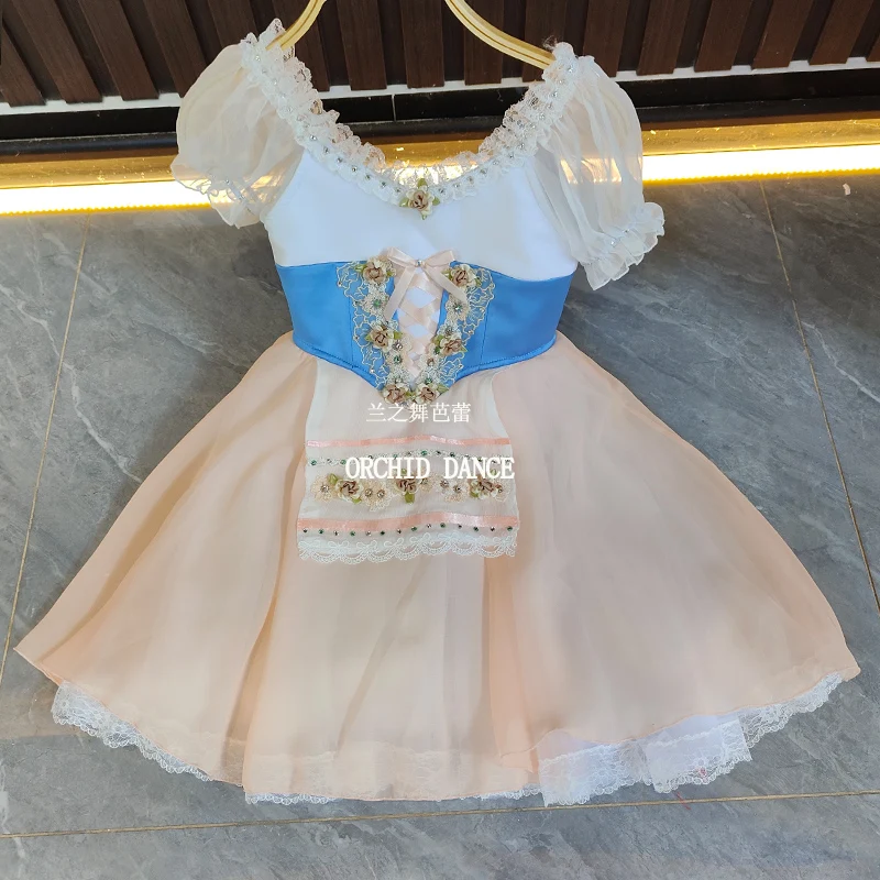 

BT2507010 High Quality Custom Size Kids Girls Ballet Dance Performance Wear Gilsay Blue Long Romantic Tutu Dress