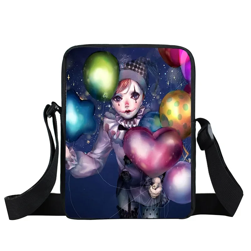 Funny Clown Messenger Bag Women Crossbody Bags Horror Handbags Casual Rucksack Party Shoulder Bags for Travel Satchel Gift