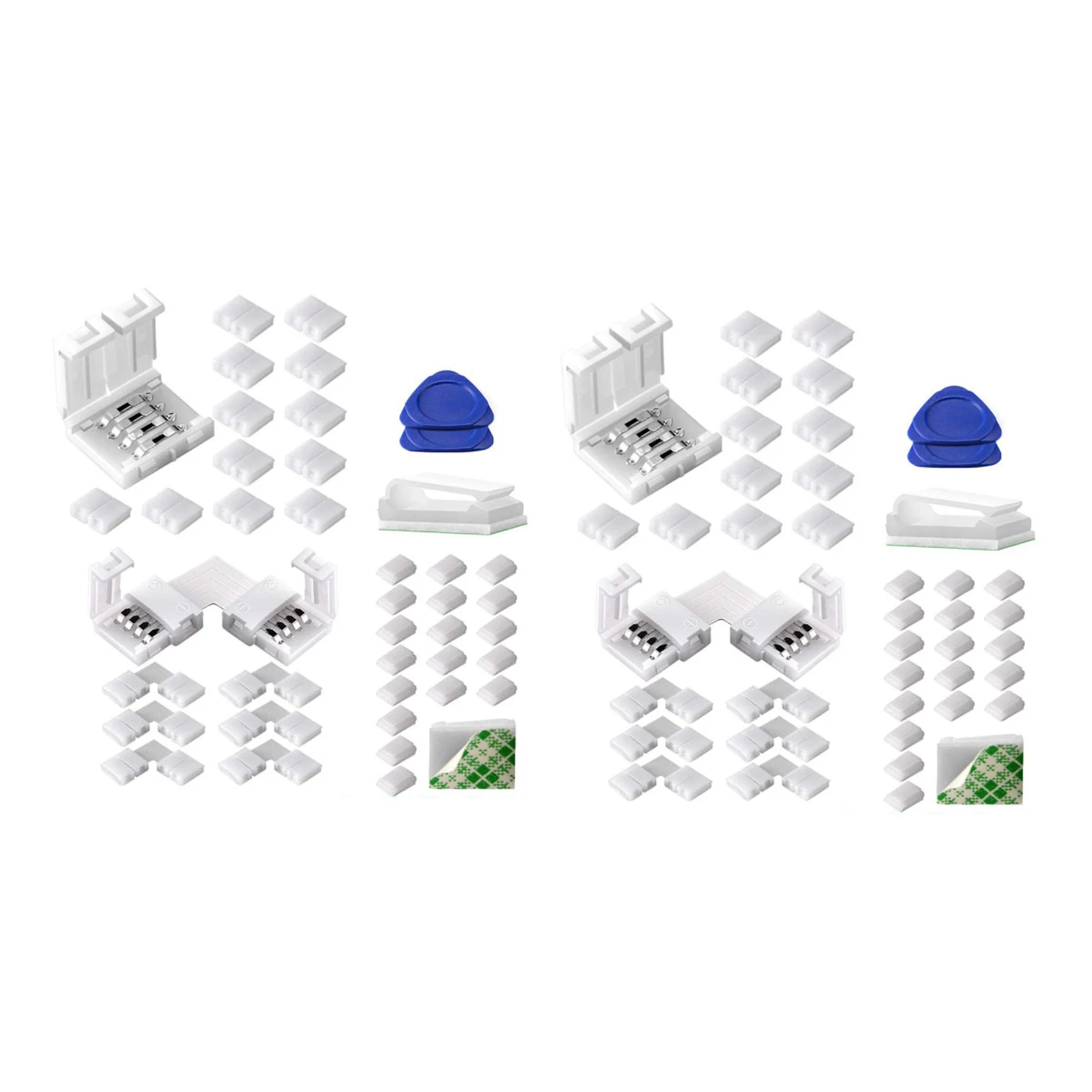 SEWS-2 Set LED Light Strip Connectors 4 Pin RGB LED Lights Connectors,Gapless Connectors,L Shape Connectors