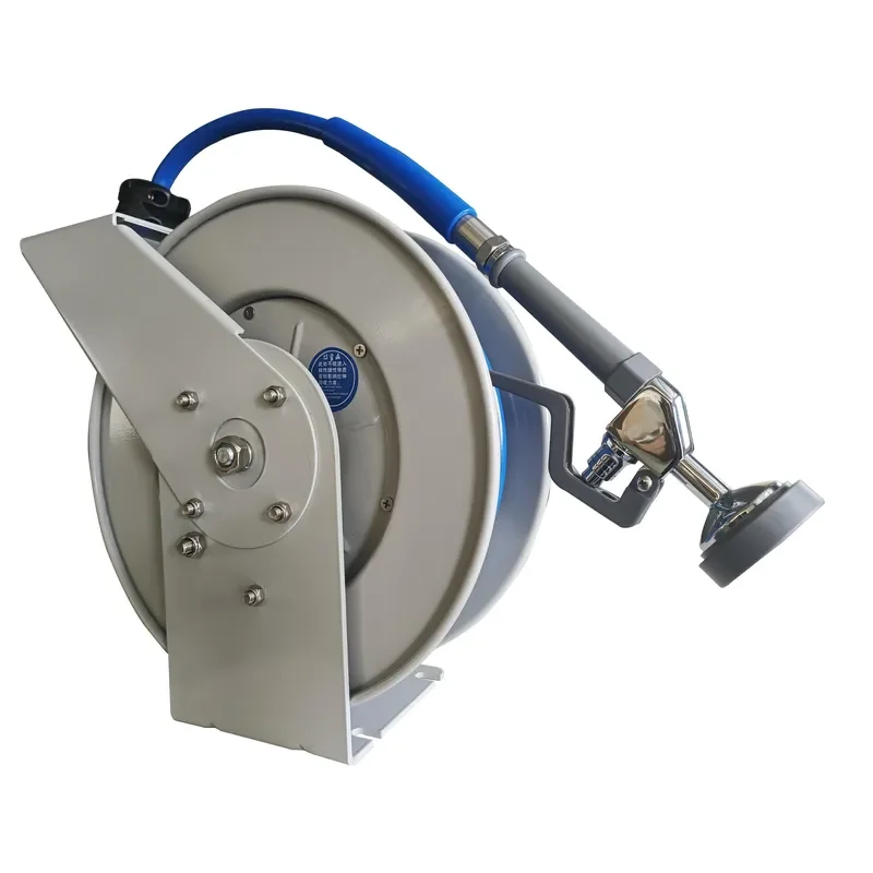 Stainless Steel Classic Water Commercial Kitchen Bathroom High Flow Spray Valve Spring Retractable Pre-Rinse Reel Cable