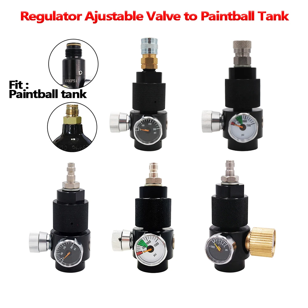 

HPA Regulating Regulator Co2 Valve W/ US Foster or 8mm Quick Disconnect Adapter Male Plug DIY Kit For G1/2-14 Tank Bottle