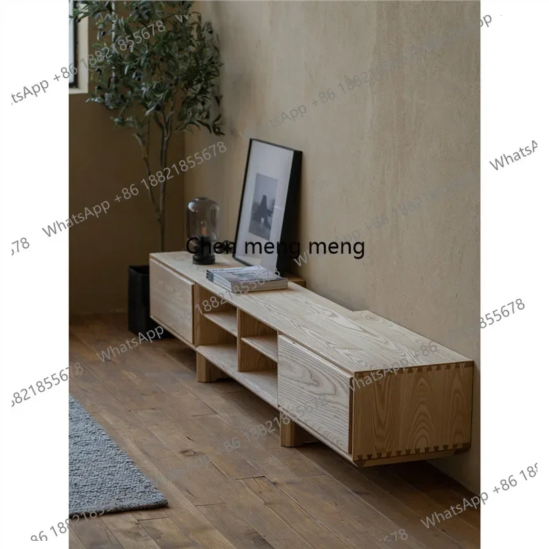 

All solid wood retro living room, audio and video cabinet, locker, modern simple wabi sabi