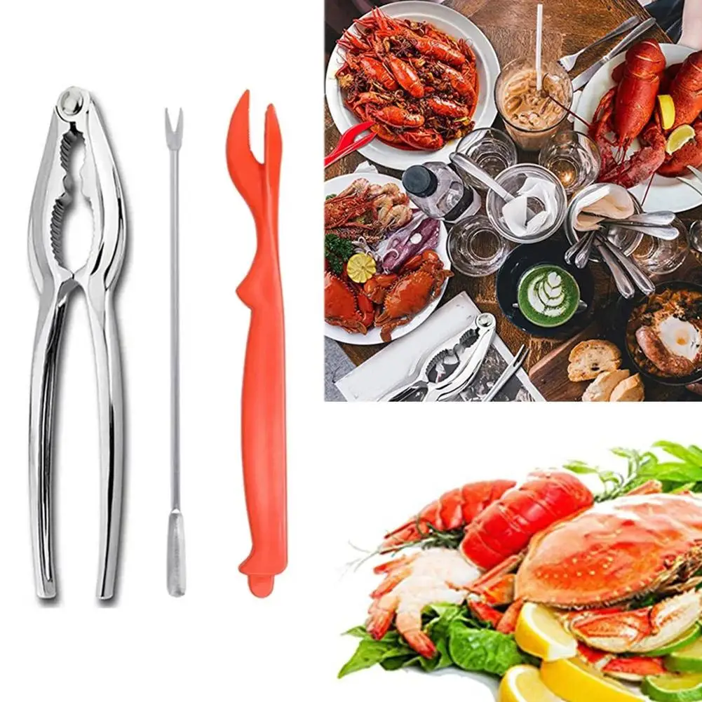 Crab Eating Tools 3pcs Zinc Alloy Nut Pliers Multifunctional Walnut Crab Clamp Cooking Tweezers Crazy For Kitchen I4D5