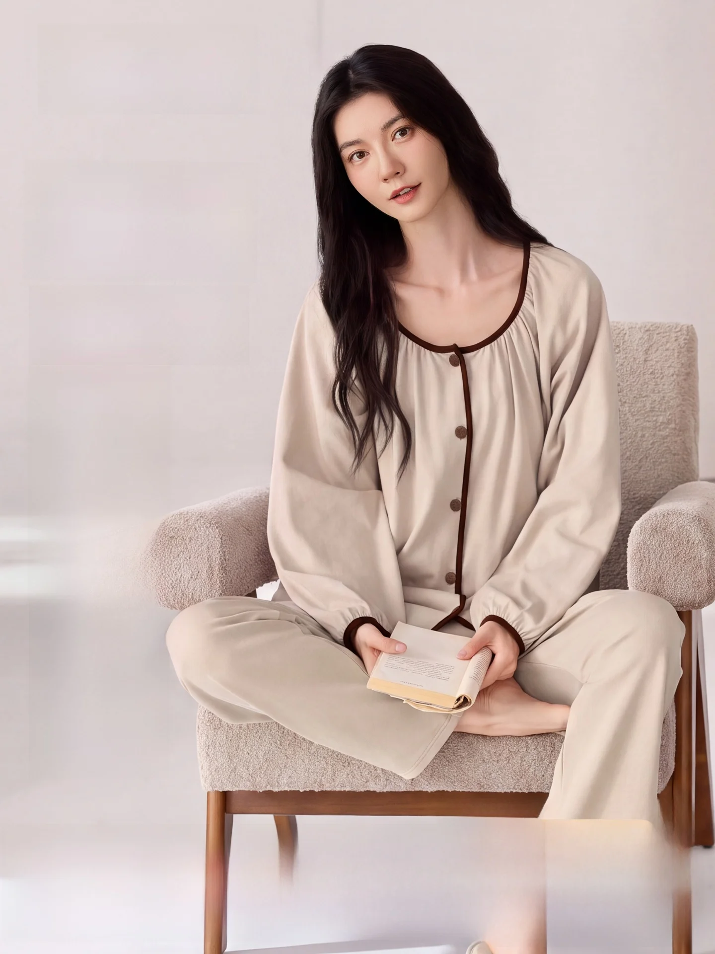 vetements-de-nuit-en-coton-pur-pour-femmes-enceintes-ensemble-de-vetements-de-maternite-et-d'allaitement-absorbant-la-sueur-confortable-manches-longues-col-rond