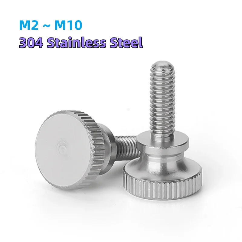 M2 M2.5 M3 M4 M5 M6 M8 M10 304 Stainless Steel Knurl High Step Head Hand Tighten Thumb Screw Thumb Screw Bolt GB834