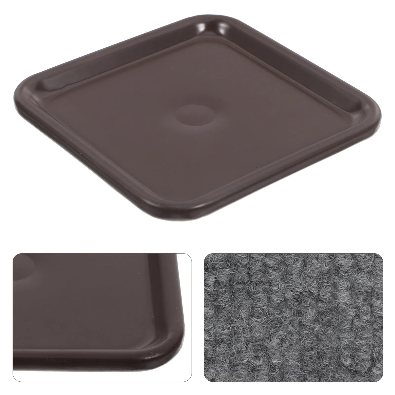 8Pcs Square Furniture Caster Cups Floor Protectors for Hardwood Carpet Anti-Slip Furniture Sliders Chair Leg Protectors Felt