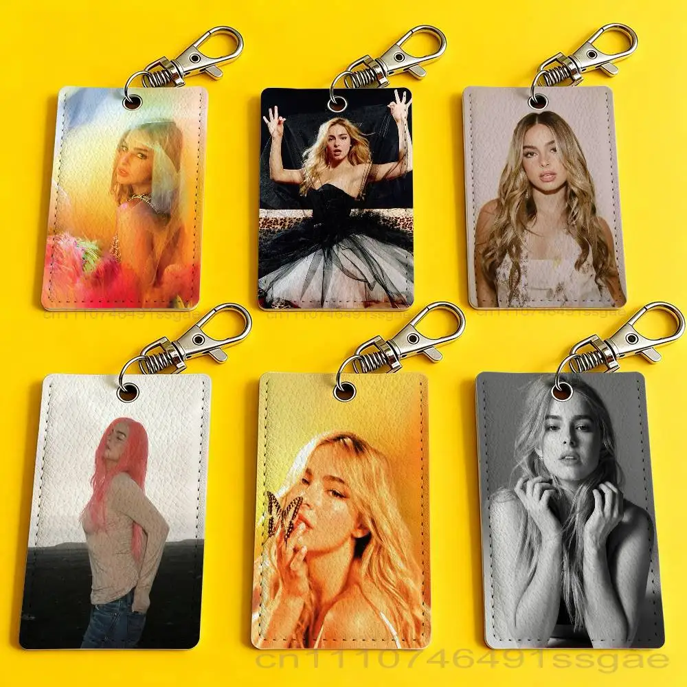 A-Addison Singer R-Rae Card Case Leather Card Holder Keychain Key Ring Door Access Tags ID Card Case Keychain