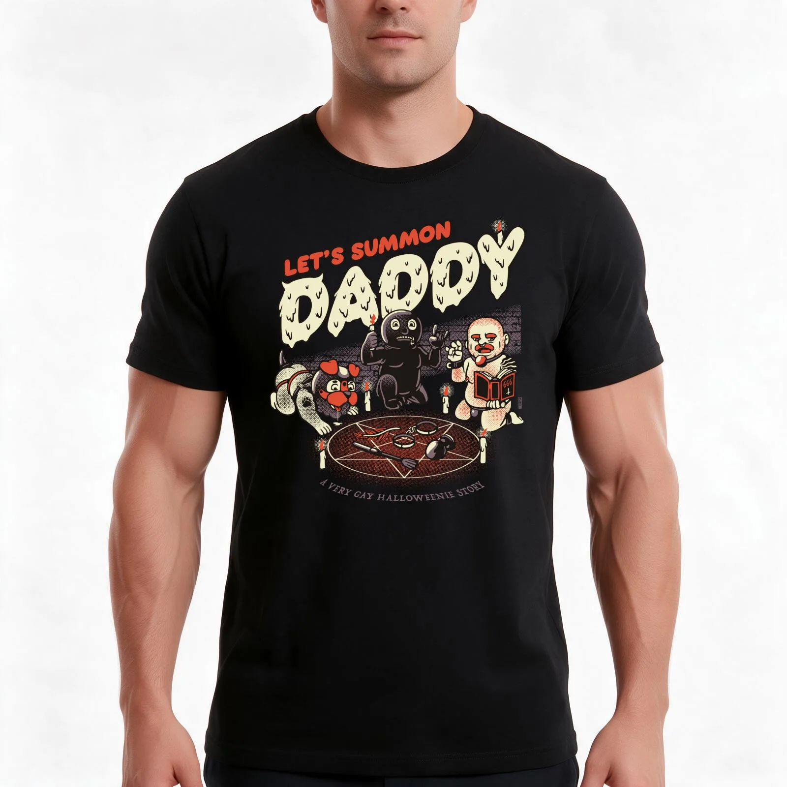 Let's Summon Daddy T-Shirt, Summer Casual Cotton Tee, Oversized Streetwear Tops, Vintage Graphic Print, Loose Fit Short Sleeve