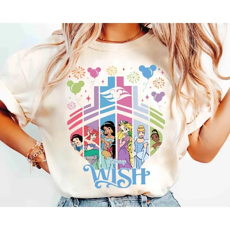 

Футболка принцессы Диснея, рубашка Disney Wish Wonder Fantasy Magic Wish, футболка Disney Cruise Trip