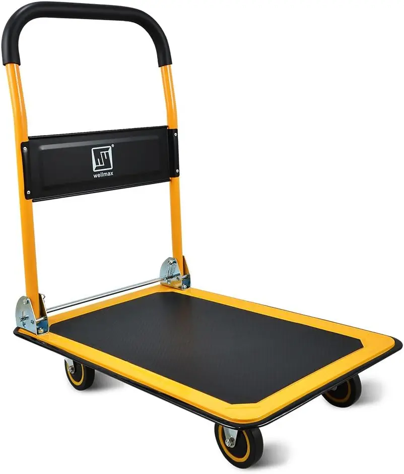 Cart Dolly by Wellmax, Moving Platform Hand Truck, Foldable for Easy Storage and 360 Degree Swivel Wheels with 330lb Weight Capa